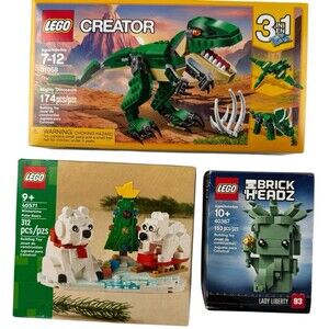 NEW Lego Lot 3 Wintertime Polar Bears 40571 Dinosaurs 31058 Lady Liberty 40367